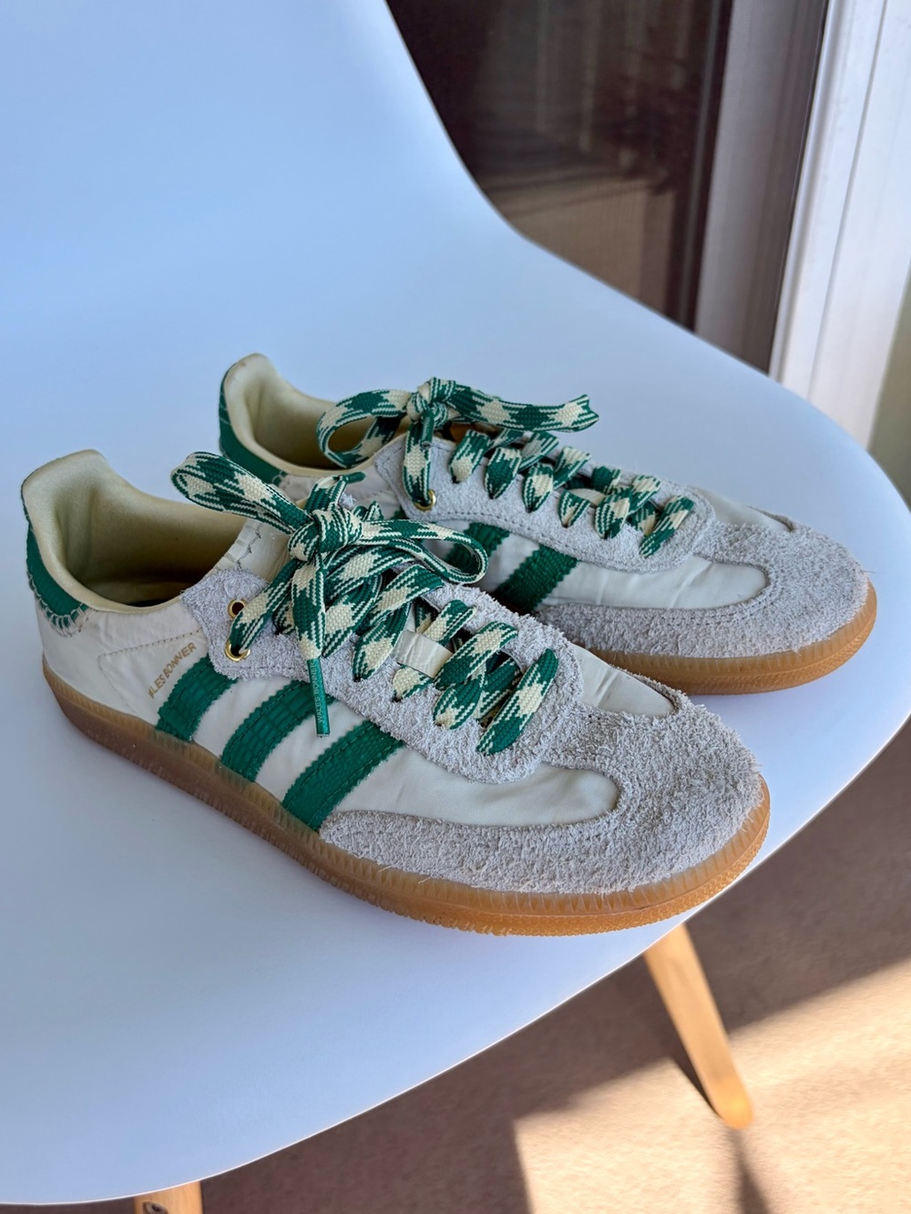 WALES BONNER X SAMBA ADIDAS ‘CREAM WHITE BOLD GREEN' Size Men’s 4/Women’s 5
